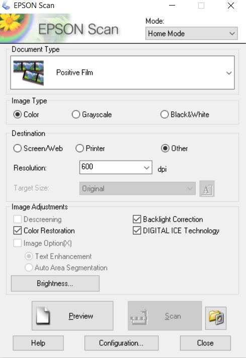 light table for scanning negatives